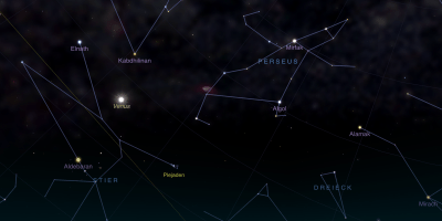 Stern, Sternenhimmel, Zeitraffer, time lapse, Venus, Planet, Fuhrmann, Perseus, Plejaden, Stier, Sternzeichen, Nacht, Himmel, Sterne