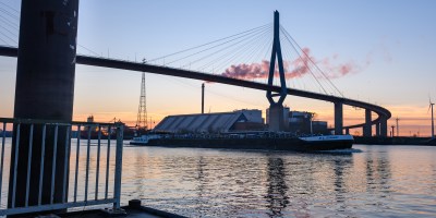 hamburg, köhlbrand, köhlbrandbrücke, sonnenuntergang, ponton, neuhof, müllverbrennung, wilhelmsburg