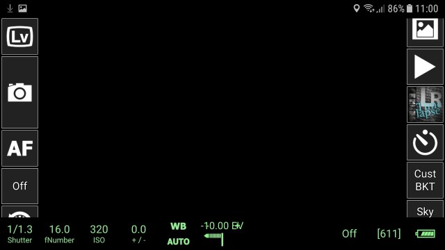 app, zeitraffer, time lapse, qdslrdashboard, startbildschirm, menü, beniedung, anleitung