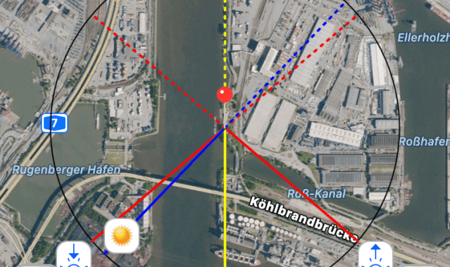 sonnen-info, sonnenstand, sonnenuntergang, fotospot, hamburger hafen, hafen, hamburg, zeitraffer, time lapse, köhlbrand, ufer, köhlbrandbrücke