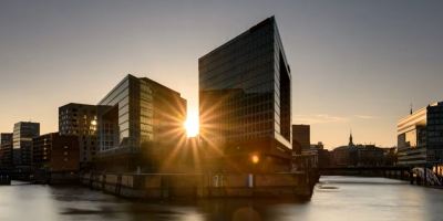 Hamburg, Sonnenuntergang, zeitraffer, hafen, elbe, oberhafen, oberhafenbrücke, ericus, ericusspitze, spiegel, verlagsgebäude