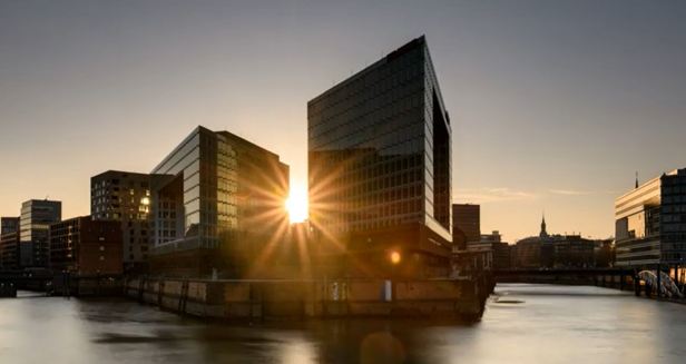 Hamburg, Sonnenuntergang, zeitraffer, hafen, elbe, oberhafen, oberhafenbrücke, ericus, ericusspitze, spiegel, verlagsgebäude