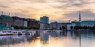 Binnenalster, Hamburg, Time lapse, zeitraffer, alster, sunset, sonnenuntergang, jungfernstieg, city, fernsehturm