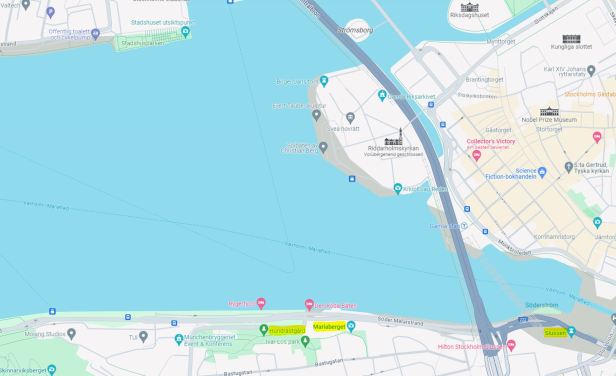 Aussichtspunkt, Mariaberget, Hundrastgard, Södermalm, Stockholm, Stadshuset, Gamla Stan, Slussen