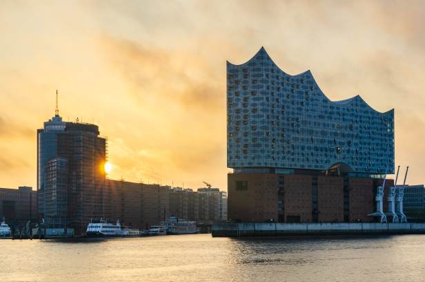 hamburg, zeitraffer, hafen, elbphilharmonie, hafencity, Sonnenaufgang